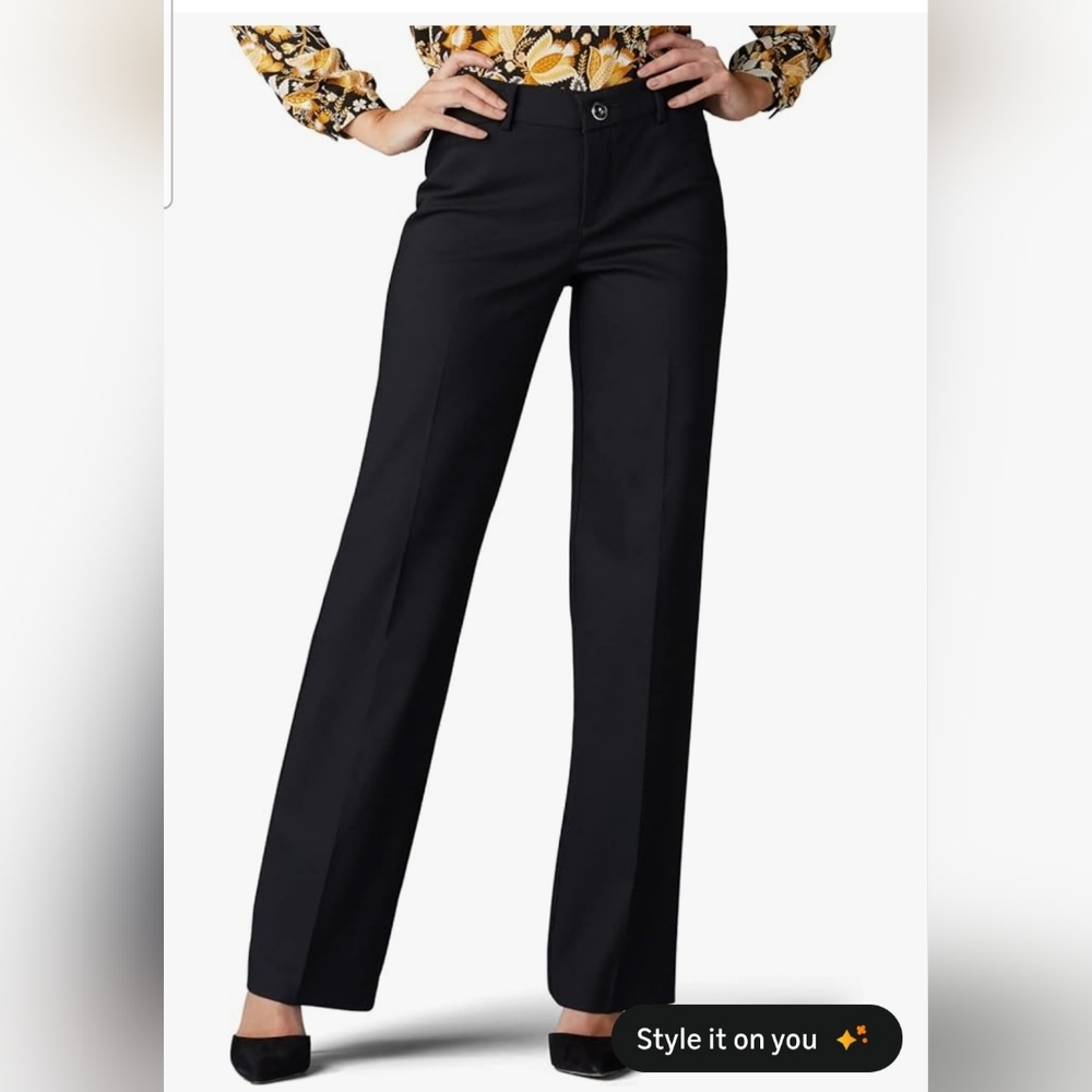 Black Pants Lee Women's Flex Motion Regular Fit Trouser Pant